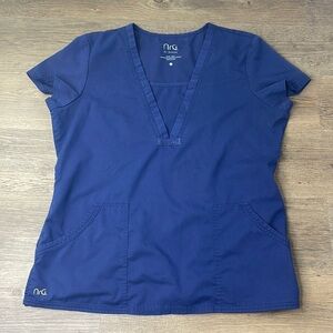 NrG by Barco Women’s Navy Blue Scrub Medical Shirt, size Large